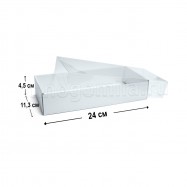 Коробка МГК 24х11,3х4,5 см с пластиковой крышкой белая большая 1 шт.